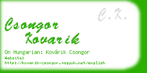 csongor kovarik business card