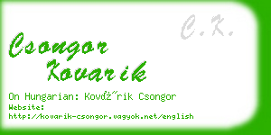 csongor kovarik business card